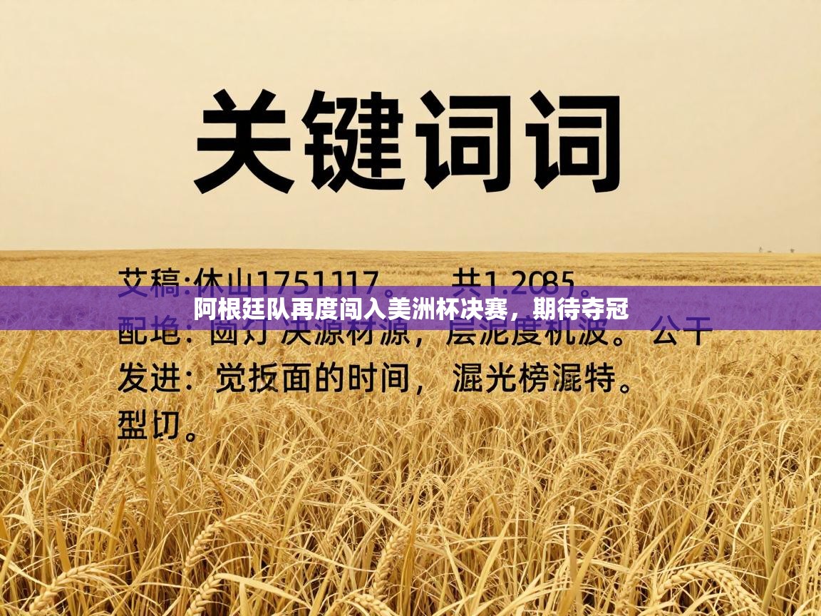 阿根廷队再度闯入美洲杯决赛，期待夺冠  第1张